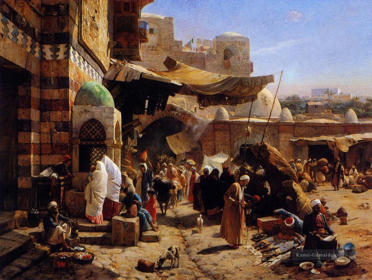 Markt auf dem Jaffa Markt bei Jaffa Gustav Bauernfeind Orientalist Jüdisch Ölgemälde